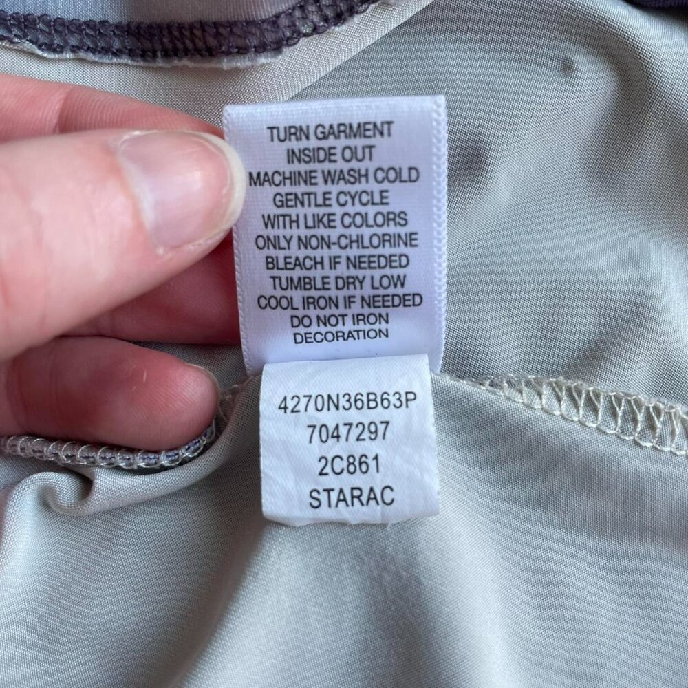 Vintage Y2K One World Top – Purple Ombre Lace Sleeves Size Medium - Picture 6 of 6